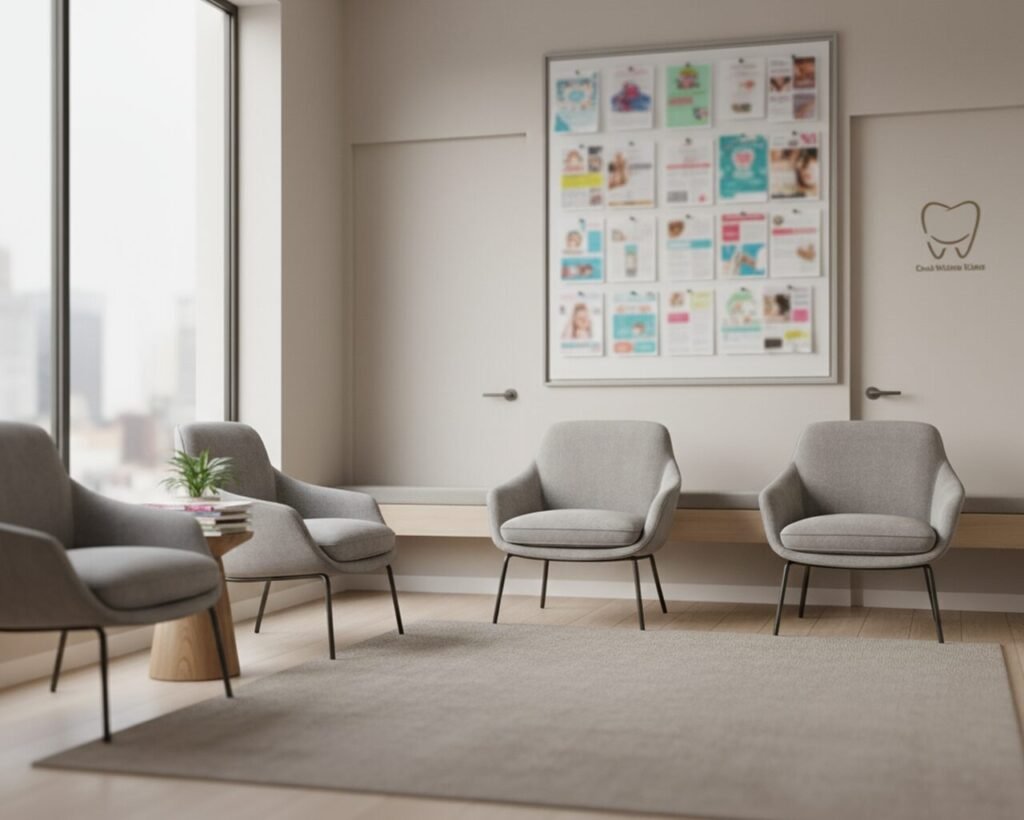 sala de espera em clínica odontológica