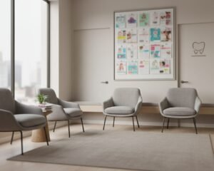 sala de espera em clínica odontológica