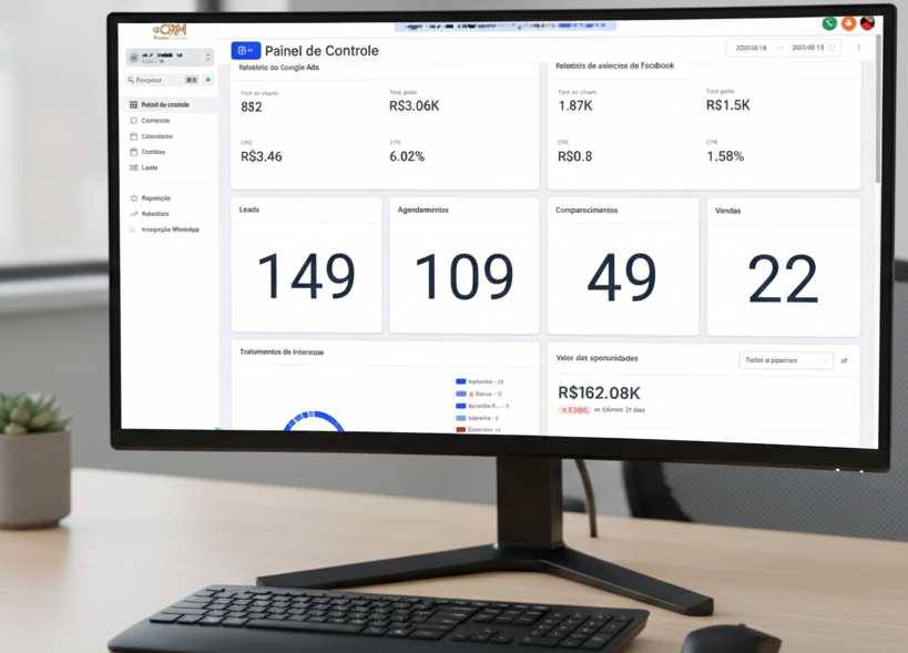 pc com sistema de crm odontológico da power mocho