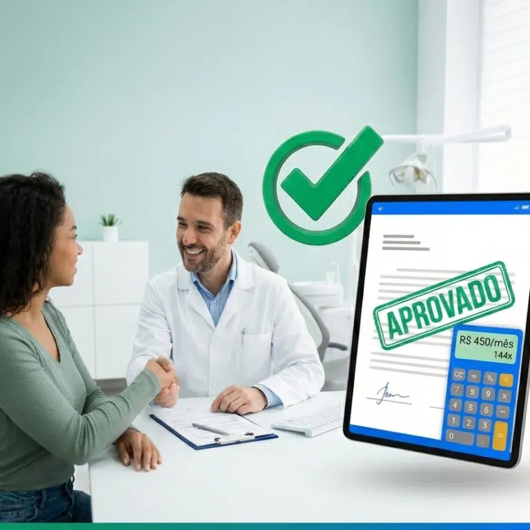 Aprovação de financiamento odontológico.