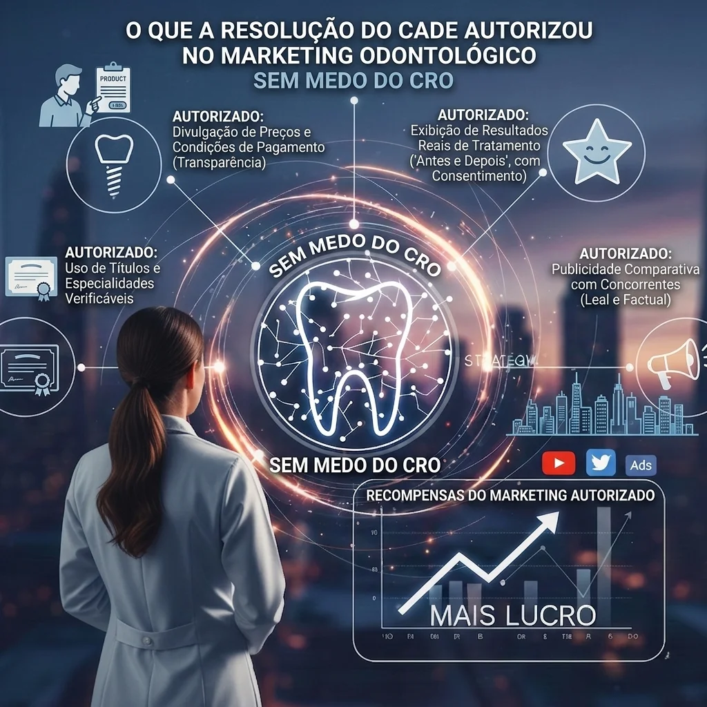 Sem medo do CRO: o que a resolução do CADE autorizou no marketing odontológico