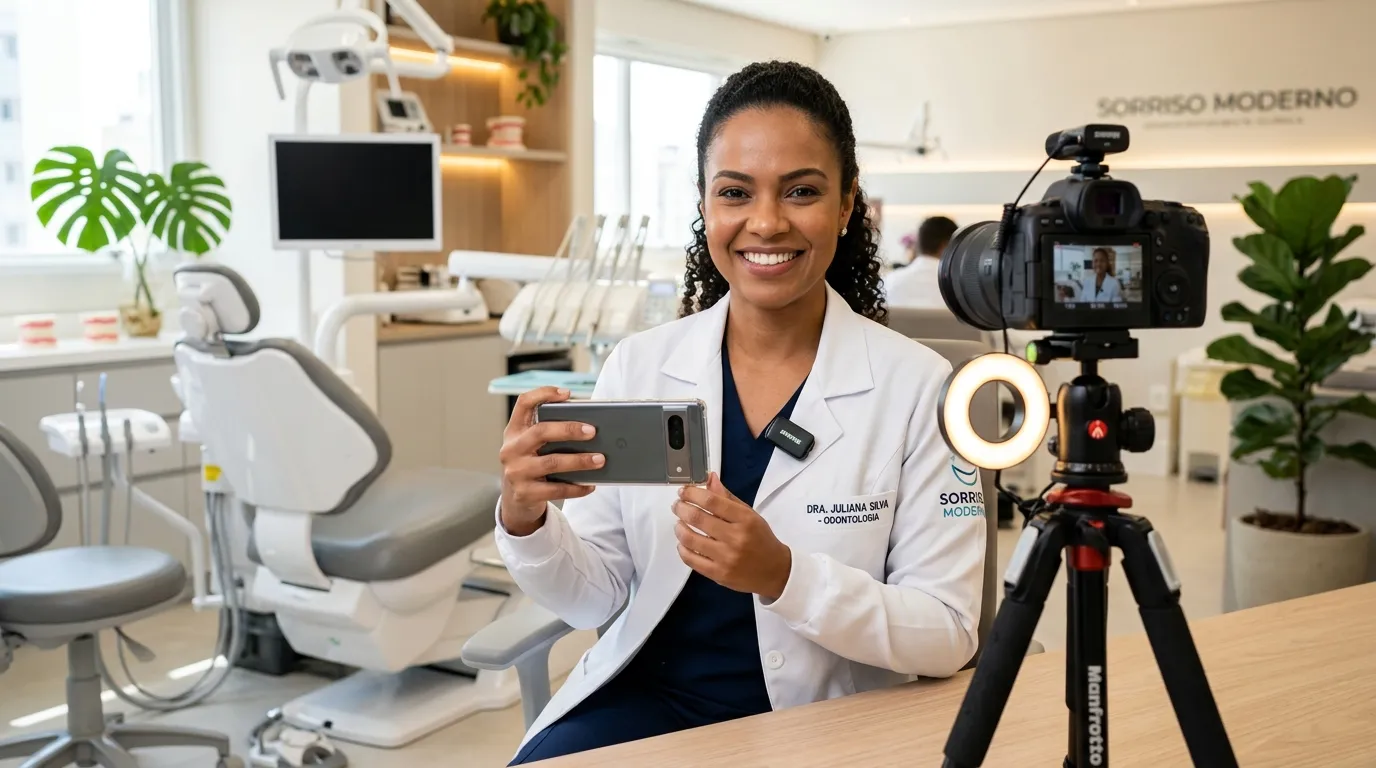 Vídeo Marketing para Dentista: Por Que Sua Clínica Precisa Aparecer na Câmera - Power Mocho